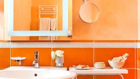 Оранжевая плитка для ванной: плюсы и минусы, советы по оформлению, примеры