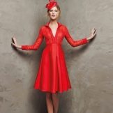 Вечернее платье от pronovias короткое красное