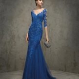Вечернее платье от Проновиас синее