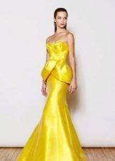Вечернее платье желтое русалка