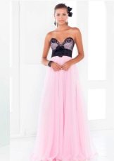 вечернее платье на выпускной розово-черное