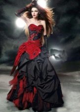 Черно-красное свадебное платье
