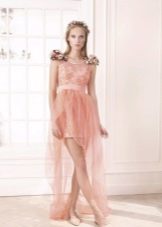 Розовое платье на выпускной короткое