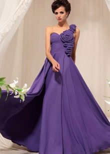 Длинное фиолетовое платье