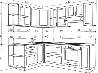 Чертежи навесных кухонных шкафов с размерами