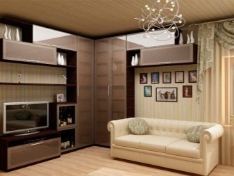 Угловая мебель для гостиной (35 фото): мягкие полукруглые модели с угловым шкафом для зала в современном стиле