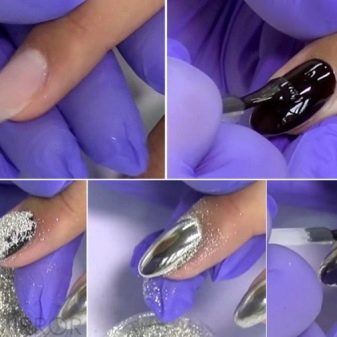 Как на ногти сыпать блестки на гель лак