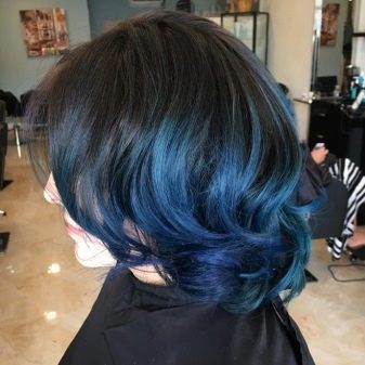 Синие концы волосы
