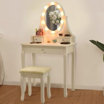 Столик для макияжа с подсветкой размеры
