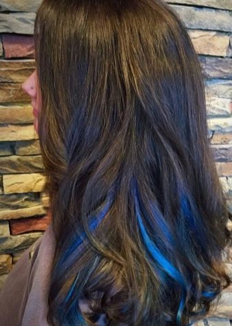 Синие концы волосы