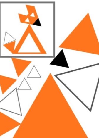 Аппликации из квадратиков и треугольников
