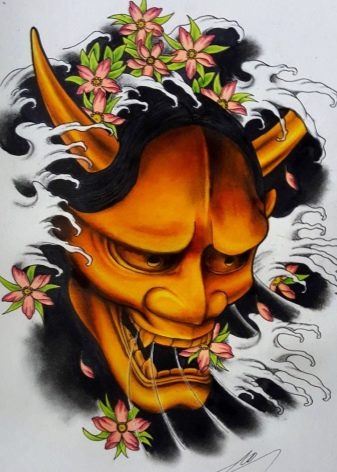 Японская маска демона ханья вектор