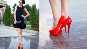 Красные туфли и черное платье