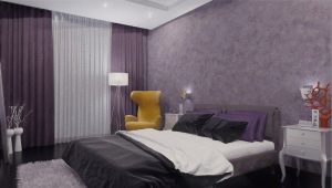 Фиолетовые шторы в спальне: разнообразие оттенков и правила подбора