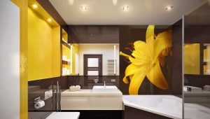 Желтая ванная комната: варианты отделки и примеры дизайна