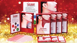 Эффективная маска V-UP для экстренного лифтинга овала лица и от второго подбородка бренда Lamucha