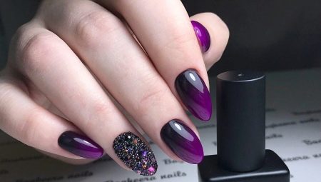 Идеи для дизайна ногтей фиолетовым гелем-лаком