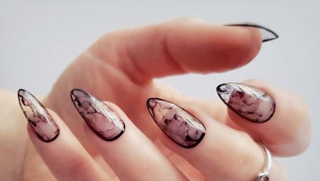 дизайн ногтей разводы на ногтях