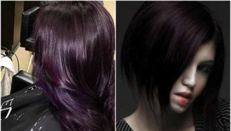 Черно-фиолетовый цвет волос: варианты и техника окрашивания