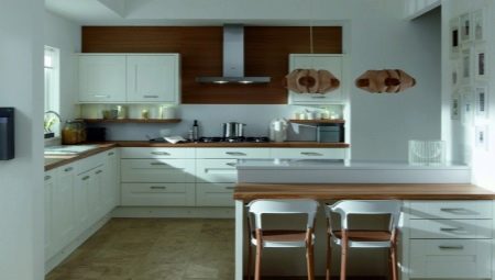 Белая кухня с деревом: разновидности и выбор