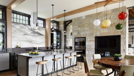 Дизайн интерьера и планировка кухни-столовой в частном доме