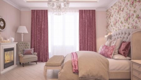 Тонкости использования розовых штор в интерьере спальни