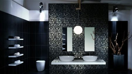 Черная плитка в ванной: варианты дизайна и советы по уходу