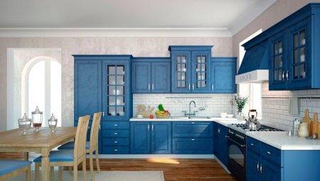 Синие кухни: выбор гарнитура и сочетание цветов в интерьере