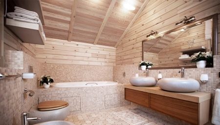 Дизайн ванных комнат в деревянном доме фото