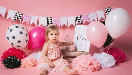 Как оформить шарами день рождения девочки 1 год?