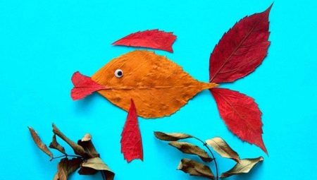 Аппликации «Рыбка» из листьев