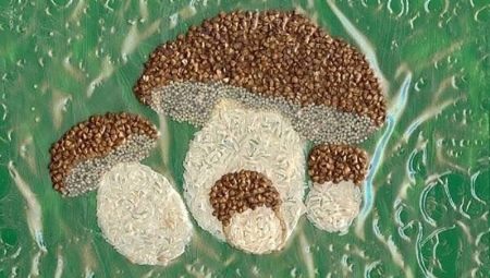 Делаем поделки грибов из крупы и семян