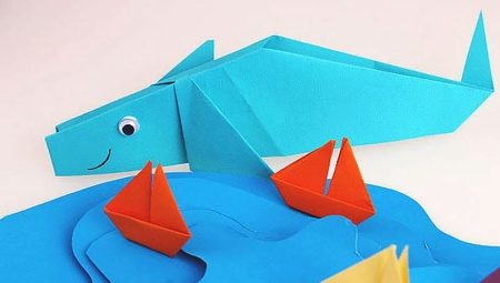 Как делать оригами в виде кита?