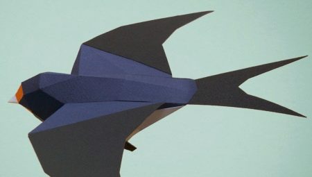 Сборка оригами в виде ласточки
