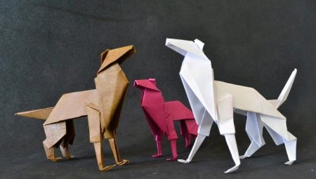Складывание волка в технике оригами
