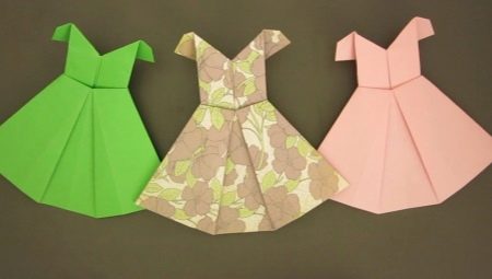 Создание оригами в форме платья из бумаги