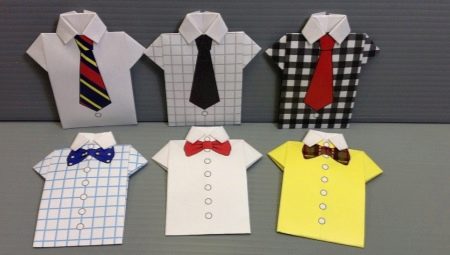 Создание оригами в виде рубашки с галстуком