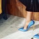 Синие туфли на каблуке 