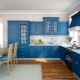 Синие кухни: выбор гарнитура и сочетание цветов в интерьере