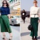 С чем можно сочетать зеленые юбки плиссе?