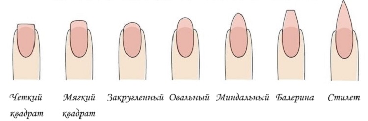 формы ногтей фото и название