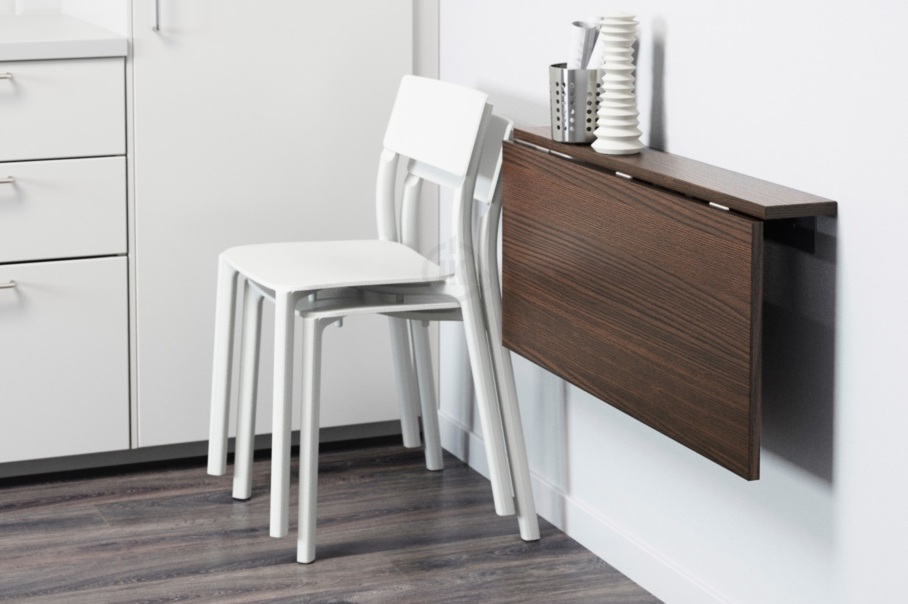 Откидной стол на кухню особенности пристенных складных полукруглых и других моделей плюсы и минусы подвесных кухонных столов для маленькой кухни