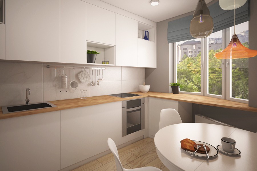 Дизайн кухни с эркером П-44Т 57 фото размеры эркерных кухонь с воздуховодом и вентиляционным коробом в доме и квартире особенности оформления интерьера