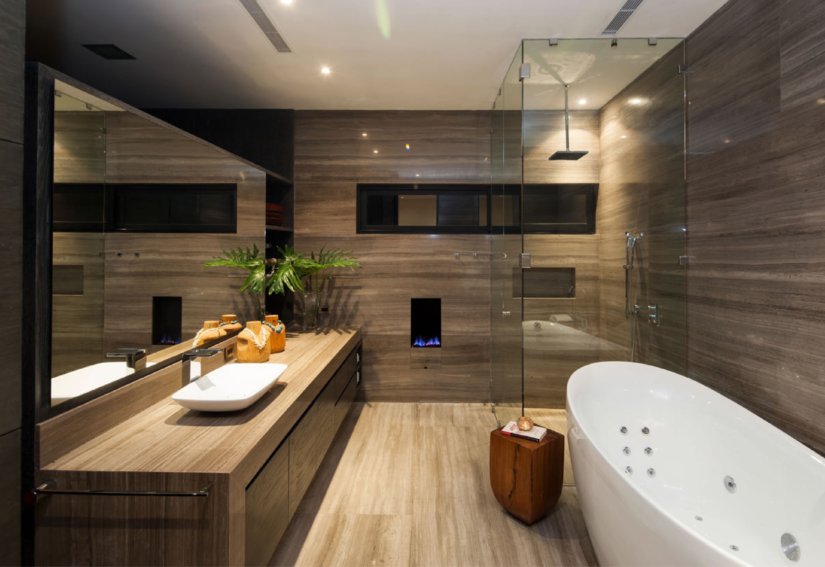 ванная комната под дерево дизайн в квартире