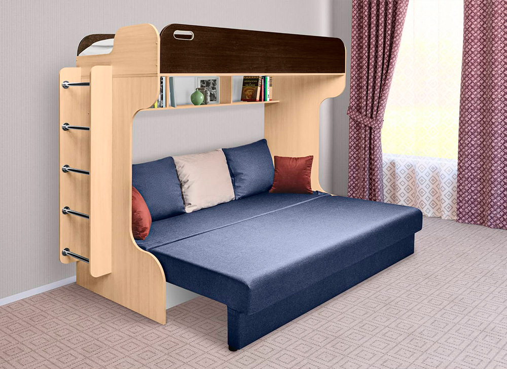 Двуспальная кровать откидная с диваном