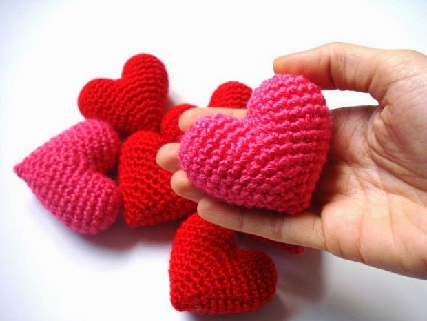 Амигуруми сердечки валентинки крючком — схема вязания