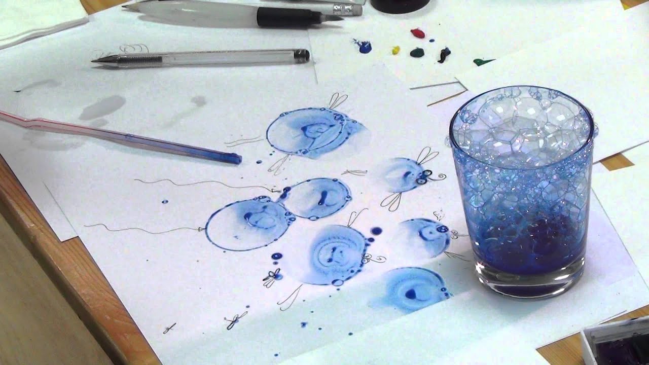 Рисование в технике мыльные пузыри