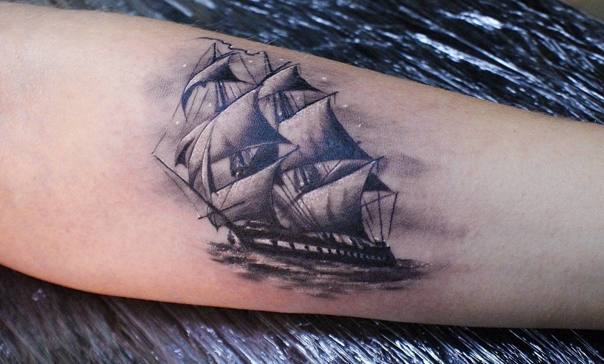 Парусный корабль тату