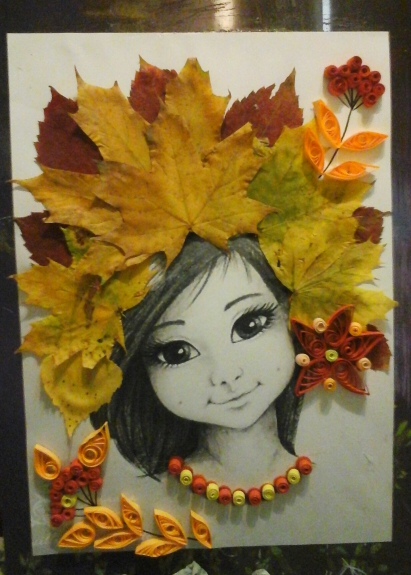 Поделка Девушка Осень Из Листьев Фото Шаблоны