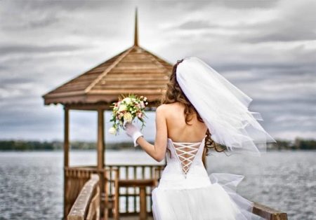 Свадебное платье с корсетом на шнуровке